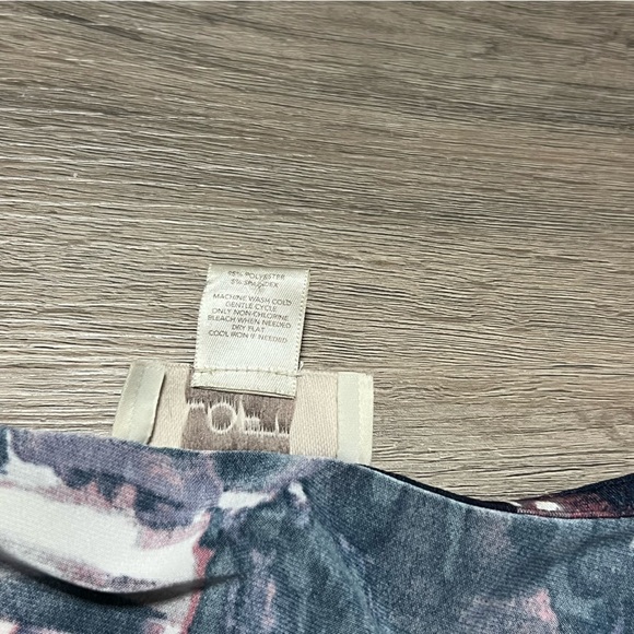 Loft Medium Dress Purple Blue Cowl Neck Drawstring Abstract Sleeveless Stretch - Picture 4 of 7